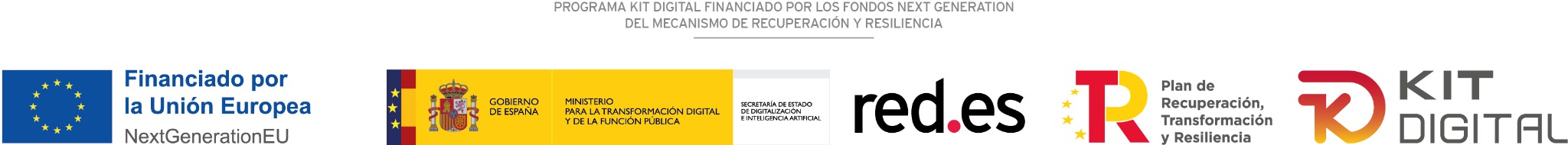 Programa Kit Digital financiado por la Unión Europea – NextGenerationEU. Gobierno de España, Ministerio para la Transformación Digital y de la Función Pública, Red.es y Plan de Recuperación, Transformación y Resiliencia.